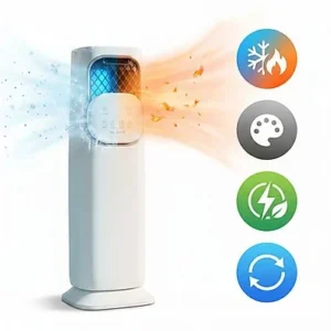 BYTELIKE 2000W PTC 3L 4-in-1 Rotorlos Timer UV Ionisator Turmventilator Weiß