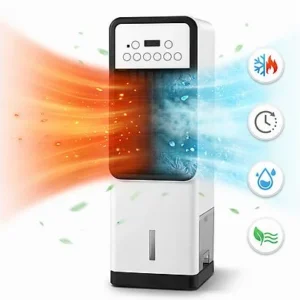 BYTELIKE 1800W 2-in-1 Kalt Warm Dual 3L PTC 3 Stufen Ventilator Weiß